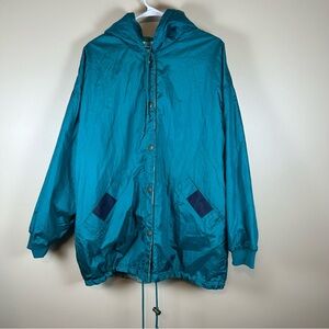 VTG Cambridge Retro Reversible Hooded Teal XL Jacket